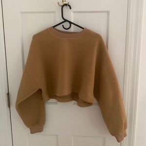 Aritzia Tan Crew Neck Sweater